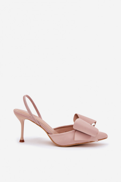 sapatos de salto alto Z Odkrytymi Piętami I Kokardką bege Eklevia