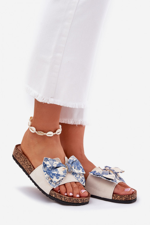 Feminino Chinelos com fitas com uma plataforma cor azul Lisandrea