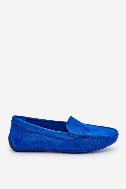 Mocassins de camurça Feminino cor azul Morreno Mocassins de camurça Feminino cor azul Morreno