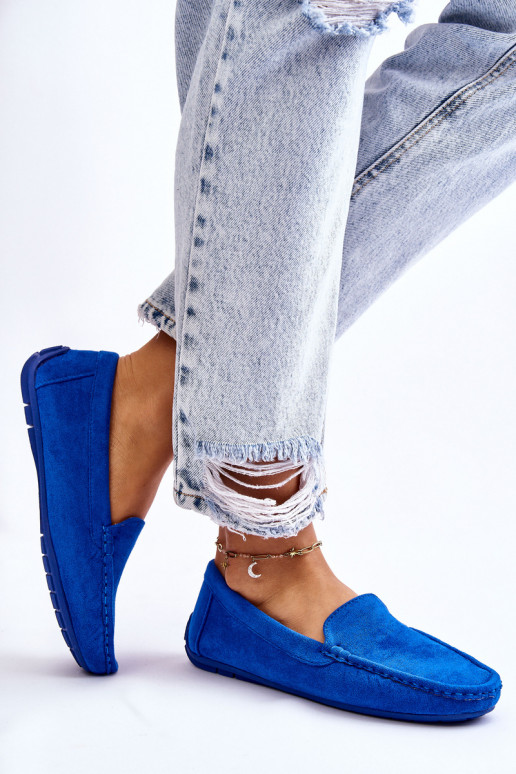 Mocassins de camurça Feminino cor azul Morreno Mocassins de camurça Feminino cor azul Morreno