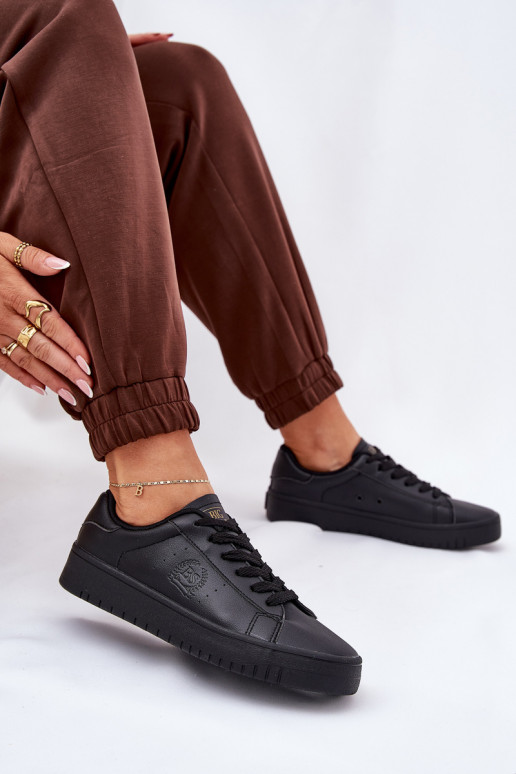 Baixo Sapatos de lazer de couro ecológico Big Star NN274576 cor preta