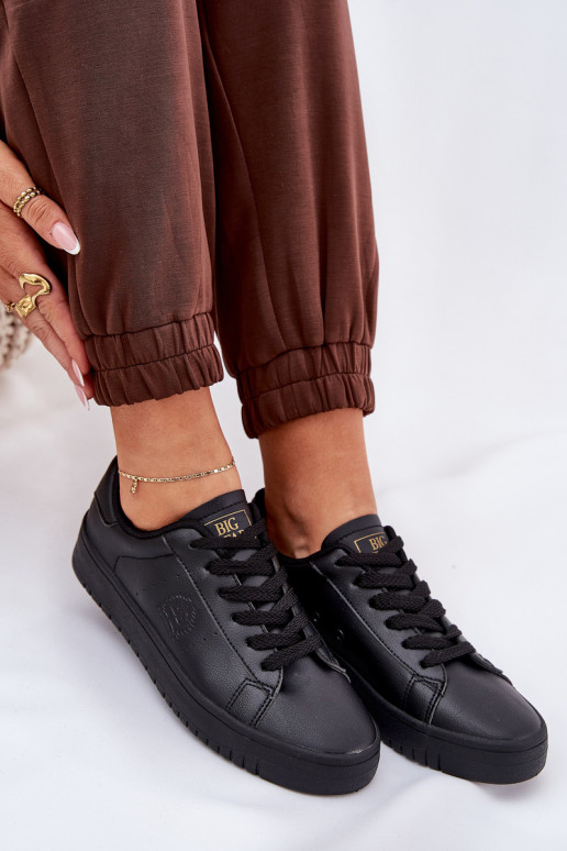 Baixo Sapatos de lazer de couro ecológico Big Star NN274576 cor preta
