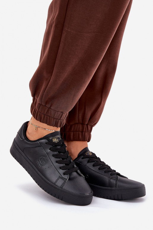 Baixo Sapatos de lazer de couro ecológico Big Star NN274576 cor preta