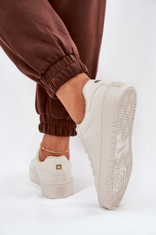 Baixo Sapatos de lazer de couro ecológico Big Star NN274578 bege