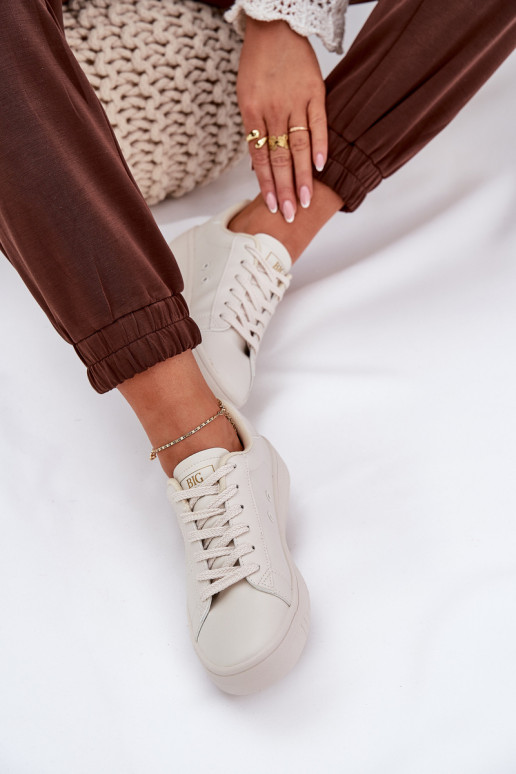 Baixo Sapatos de lazer de couro ecológico Big Star NN274578 bege