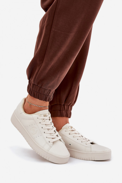 Baixo Sapatos de lazer de couro ecológico Big Star NN274578 bege