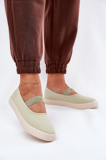 Sapatos femininos Big Star NN274604 cor verde claro