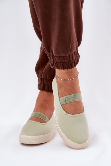 Sapatos femininos Big Star NN274604 cor verde claro 2