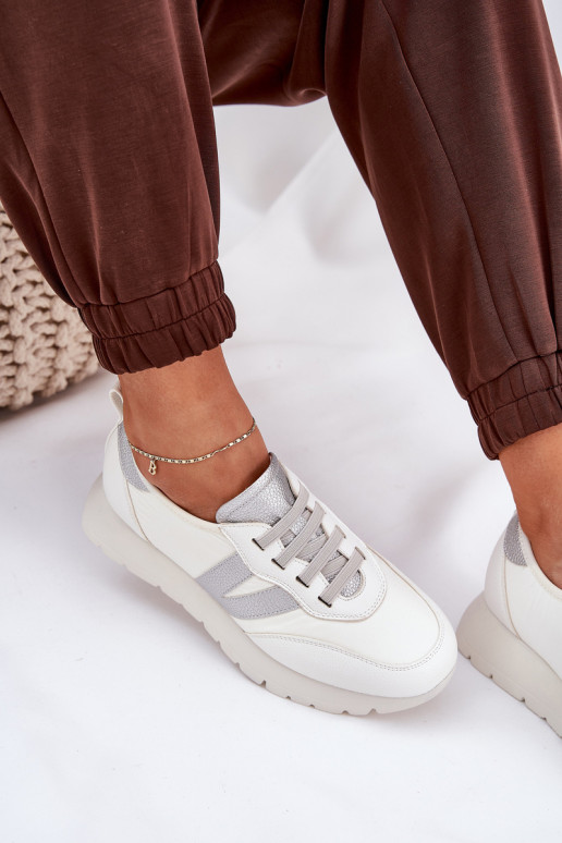 tênis Feminino com uma plataforma Vinceza 58510 cor branca