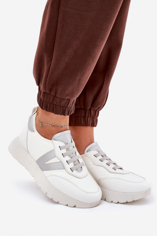 tênis Feminino com uma plataforma Vinceza 58510 cor branca