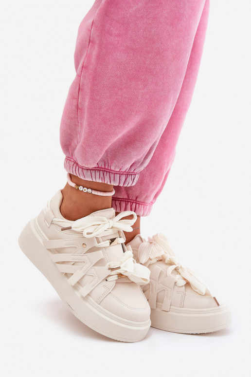 Eko Pele À modalo de tênis com uma plataforma bege Penolle