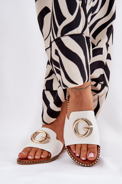 Eko Pele isósceles Chinelos femininos Com decorações Detalem cor branca Frelie Eko Pele isósceles Chinelos femininos Com decorações Detalem cor branca Frelie