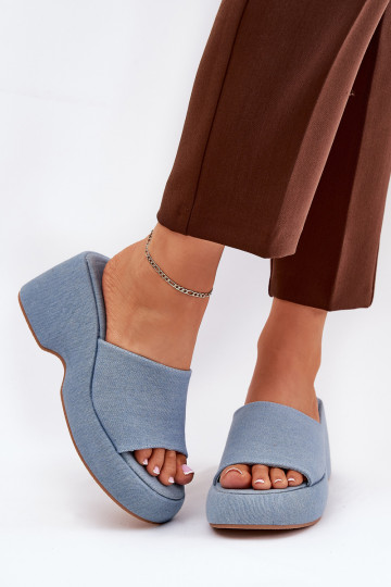  Chinelos femininos com uma plataforma I Koturnie Tem que serterial jeans Afisal