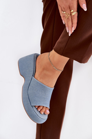 Chinelos femininos com uma plataforma I Koturnie Tem que serterial jeans Afisal 2