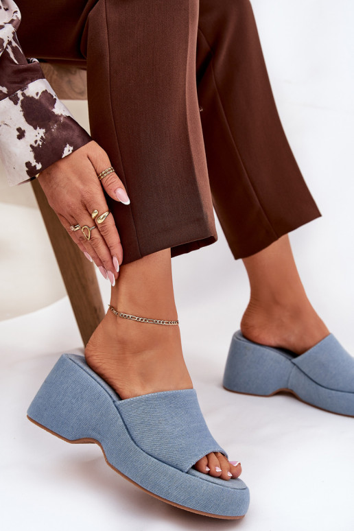  Chinelos femininos com uma plataforma I Koturnie Tem que serterial jeans Afisal