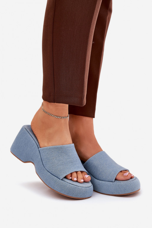  Chinelos femininos com uma plataforma I Koturnie Tem que serterial jeans Afisal