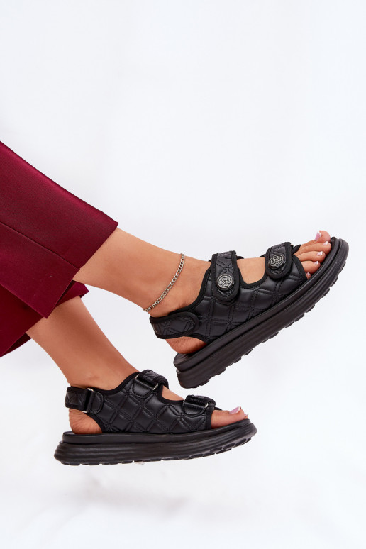 Sandálias femininas Com decoraçõesi Detalami com fixadores adesivos cor preta Zoliner Sandálias femininas Com decoraçõesi Detalami com fixadores adesivos cor preta Zoliner