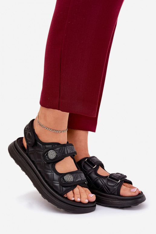 Sandálias femininas Com decoraçõesi Detalami com fixadores adesivos cor preta Zoliner Sandálias femininas Com decoraçõesi Detalami com fixadores adesivos cor preta Zoliner