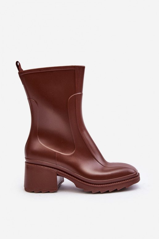 Feminino fosco Botas de borracha Botas com salto cor marrom Bertaida Feminino fosco Botas de borracha Botas com salto cor marrom Bertaida