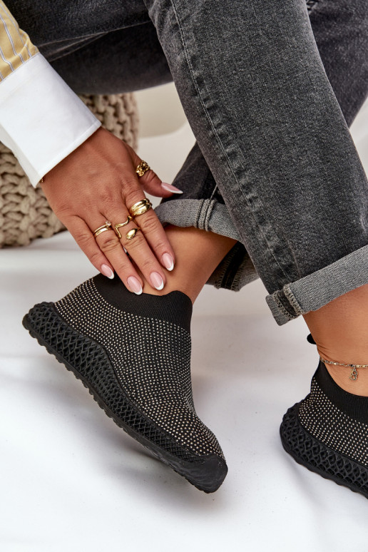 Um modelo atraente tênis Feminino Com decoração D&A TEM121 cor preta