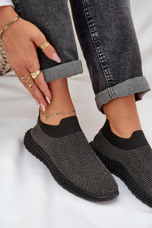 Um modelo atraente tênis Feminino Com decoração D&A TEM121 cor preta