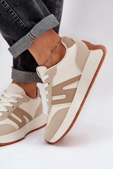 tênis Feminino com uma plataforma bege Emidi 2