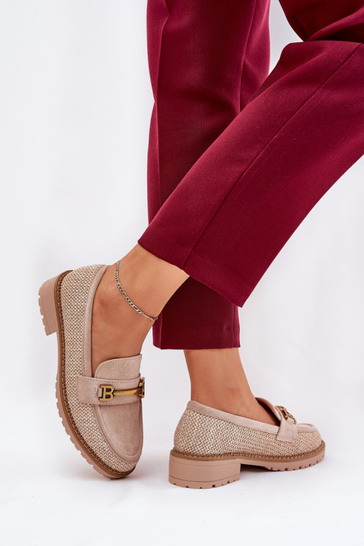 mocassins femininos Com trança I cor douradam Detalem bege Seffolia mocassins femininos Com trança I cor douradam Detalem bege Seffolia