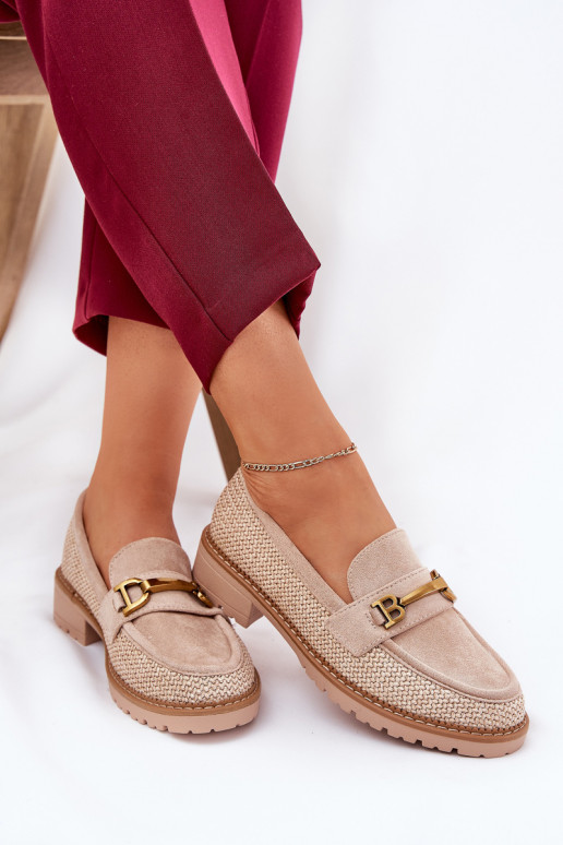 mocassins femininos Com trança I cor douradam Detalem bege Seffolia mocassins femininos Com trança I cor douradam Detalem bege Seffolia