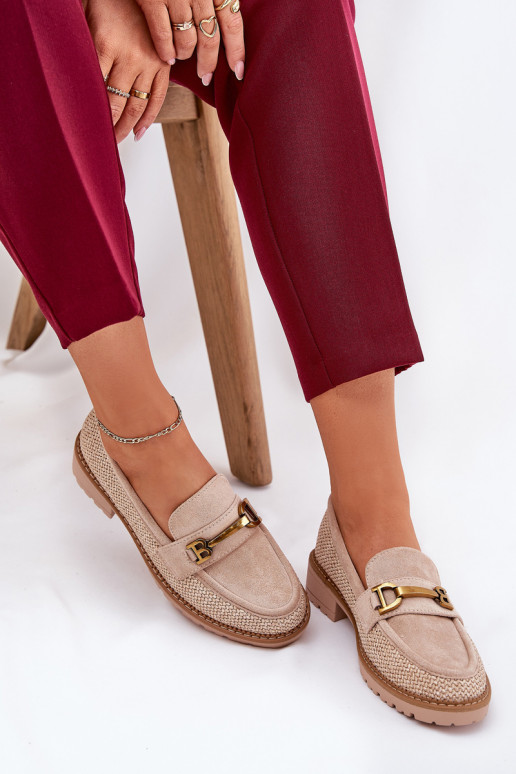 mocassins femininos Com trança I cor douradam Detalem bege Seffolia mocassins femininos Com trança I cor douradam Detalem bege Seffolia