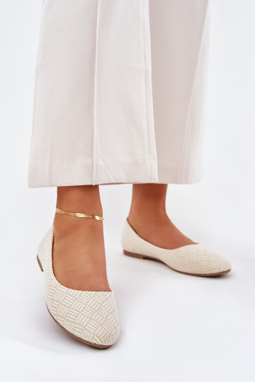 Bailarinas Apartamento feminino com brilho cor dourada Tatorelis