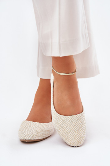 Bailarinas Apartamento feminino com brilho cor dourada Tatorelis 2