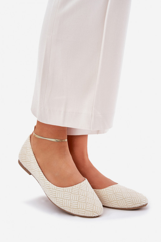 Bailarinas Apartamento feminino com brilho cor dourada Tatorelis