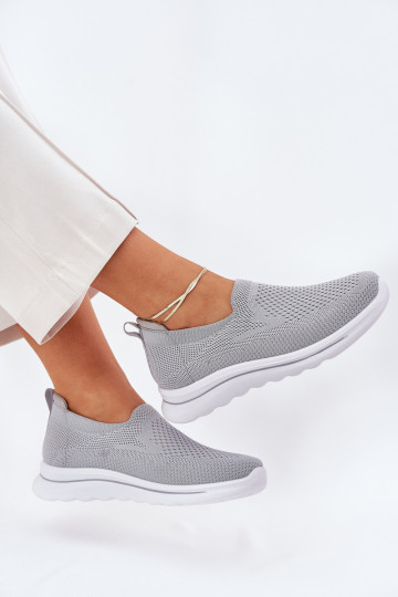 Tênis femininos slip-on cinza Adiora
