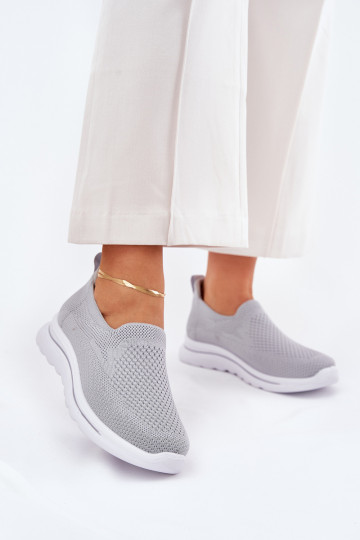Tênis femininos slip-on cinza Adiora 2