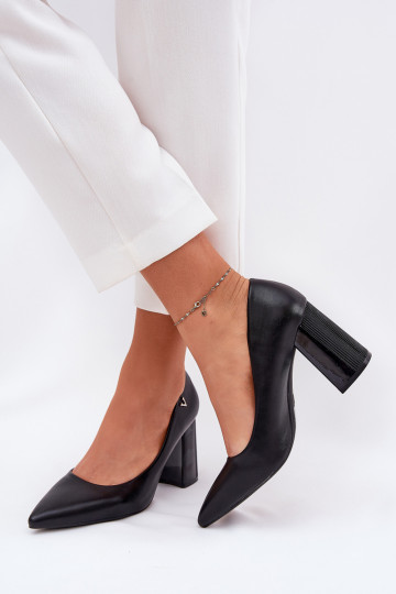 Estilo elegante Sapato com salto Vinceza 62220 cor preta