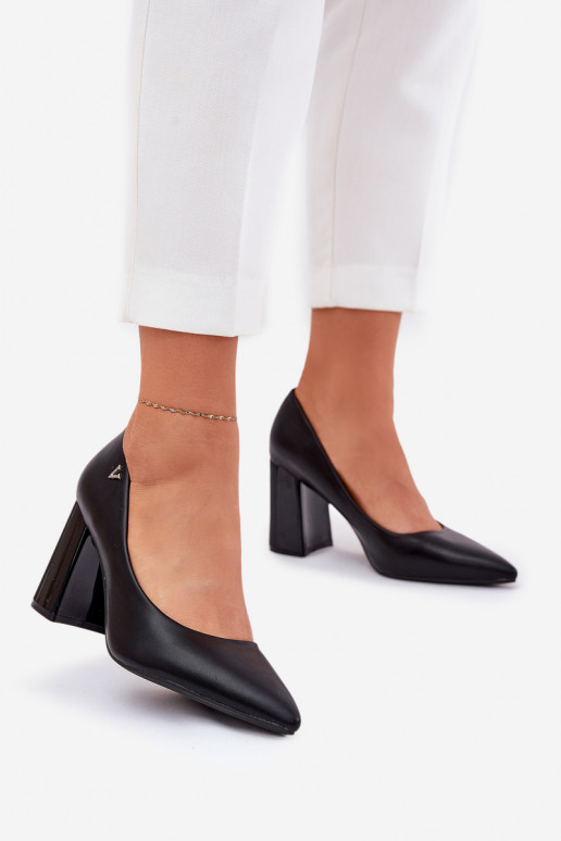 Estilo elegante Sapato com salto Vinceza 62220 cor preta Estilo elegante Sapato com salto Vinceza 62220 cor preta