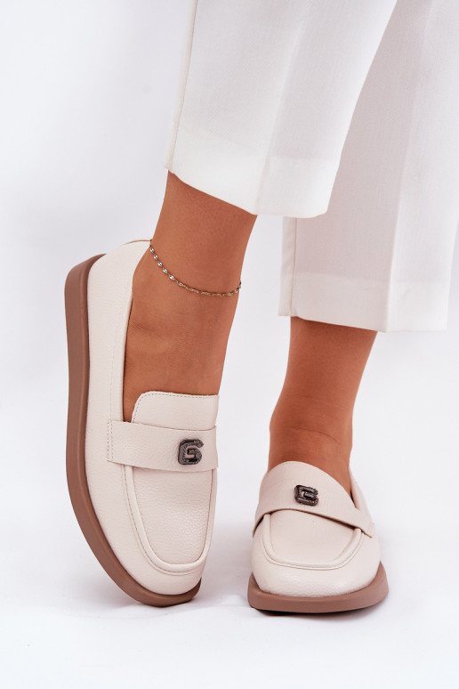 mocassins femininos Estilo elegante Com decorações Pequenom Detalem Vinceza 62208 bege mocassins femininos Estilo elegante Com decorações Pequenom Detalem Vinceza 62208 bege