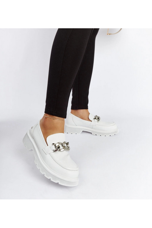 Mocassim de couro branco GOE LL2N4038