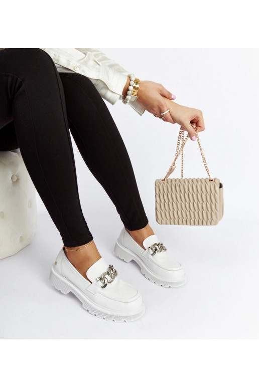 Mocassim de couro branco GOE LL2N4038